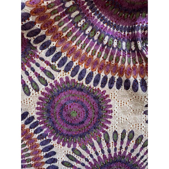 Muse Women’s Shift Dress Multicolor Embroidered Boho Cocktail Party Size 8 - Picture 8 of 8